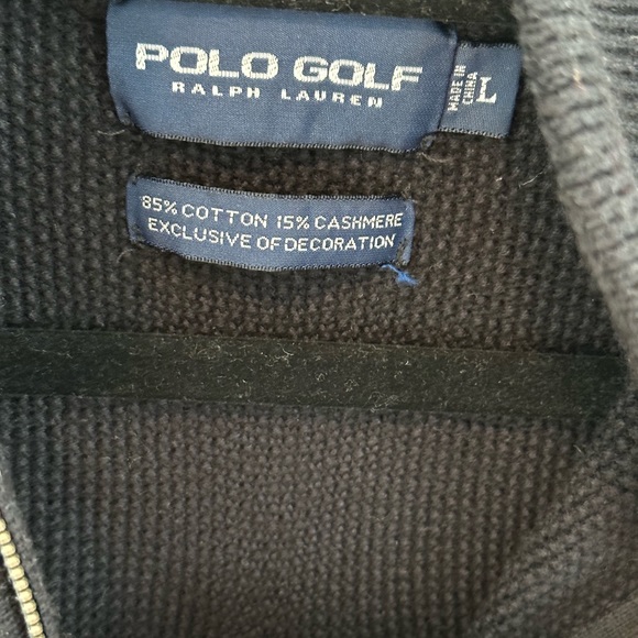 Men’s Polo Golf Quarter Zip Sweater Longsleeve sz L - Picture 4 of 6